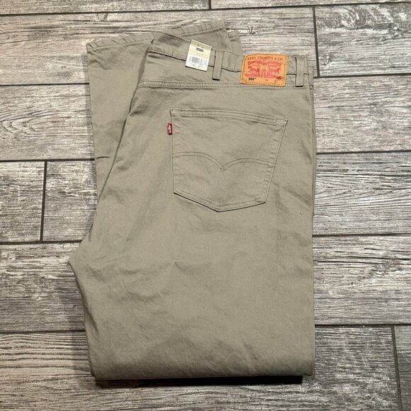 LEVI'S JEANS 505 MEN'S Size 50X34 Regular Straight Leg Stretch Khaki NWT - Picture 3 of 10